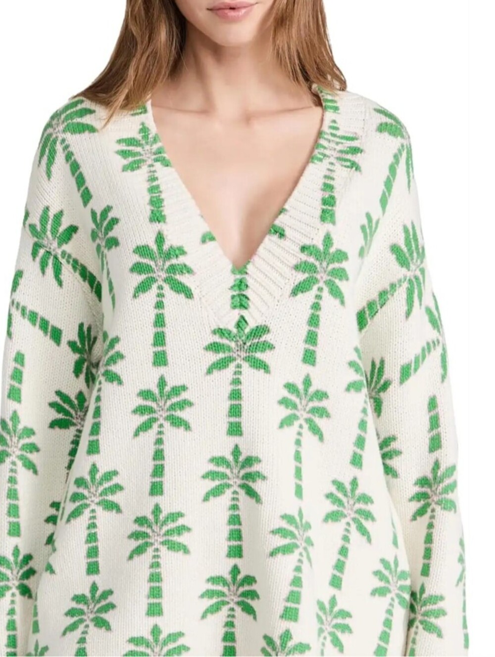 Show Me Your Mumu Cream Oversized Gilligan Palm Knit Sweater - Size - Small